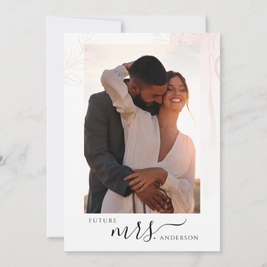 Foto Roze Rood & Goud Bloementuin Vrijgezellenfees Kaart (Achterkant)