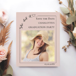 Foto Roze Roze Afstudeerfeest Save the Date Flyer