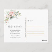 Foto Roze Rozen Eucalyptus groen Bewaar de datum Briefkaart (Achterkant)