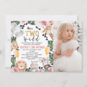 Foto Roze Rozen Safari Twee Wilde Verjaardag Kaart (Voorkant)