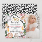 Foto Roze Rozen Safari Twee Wilde Verjaardag Kaart (Voorkant / Achterkant)