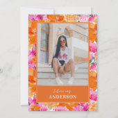 Foto Roze & Sinaasappel Vibrant Garden Vrijgezelle Kaart (Achterkant)