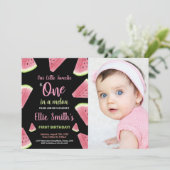 Foto Roze Slices Groene Watermeloen Verjaardag Kaart (Staand voorkant)