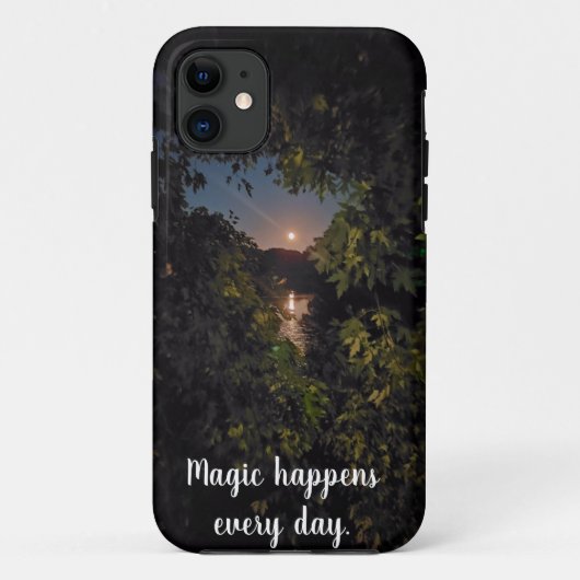 Foto roze volle maan stijgend over water Case-Mate iPhone case (Achterkant)