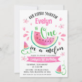 Foto Roze Watermeloen Een in een Meloen 1e verjaar Kaart (Voorkant)