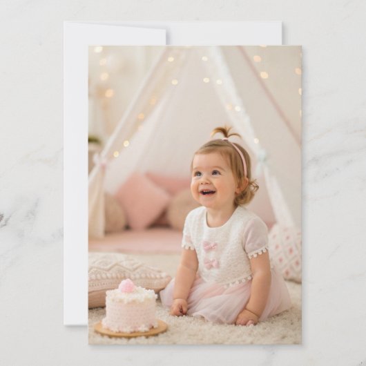 Foto Roze Waterverf Achtergrond voor Vellum Paper Kaart (Voorkant)