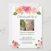 Foto roze waterverf floral Life Kaart (Voorkant)