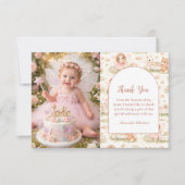Foto Roze Whimsical Fee Verjaardag Bedankkaart (Voorkant)