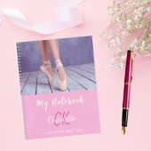 Foto roze wit monogram naam notitieboek