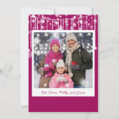 Foto Roze Wit String Lights Kerst Kaart (Achterkant)