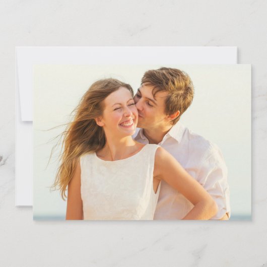 Foto Roze Witte Roos Bloemen Uitnodiging Tot Opsla (Achterkant)