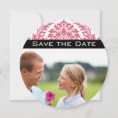 Foto Roze Yarrow Damask Save the Date Kaart (Voorkant)