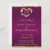 Foto, Rozen & Monogram - Plum Save The Date (Achterkant)