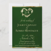 Foto, Rozen & Monogram - Smaragd Save The Date (Achterkant)