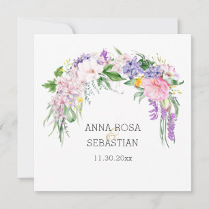 *~* FOTO RSVP Flowers AR12 QR Wedding Kaart