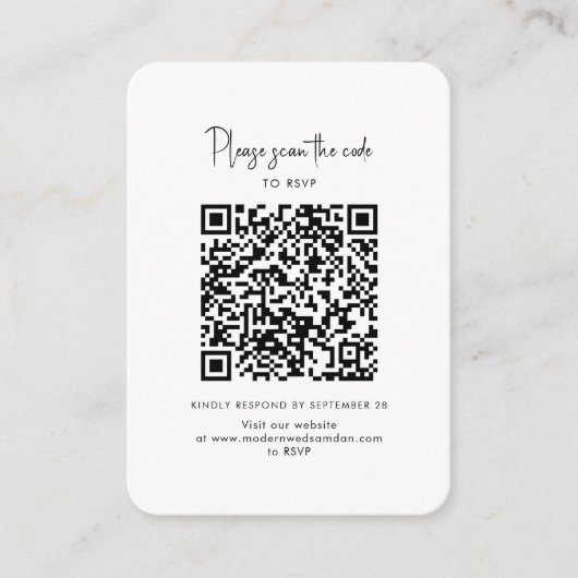 Foto RSVP met QR-code script bijlage kaart (Voorkant)