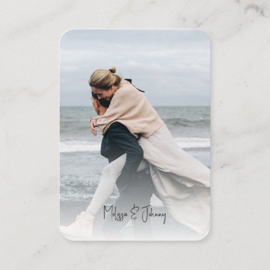 Foto RSVP met QR-code Script Enclosure Kaart (Achterkant)