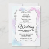 *~* FOTO + RSVP + QR - Diamond ABSTRACTE bruiloft Kaart (Voorkant)