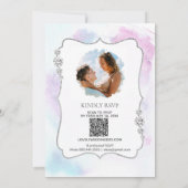 *~* FOTO + RSVP + QR - Diamond ABSTRACTE bruiloft Kaart (Achterkant)