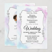 *~* FOTO + RSVP + QR - Diamond ABSTRACTE bruiloft Kaart (Voorkant / Achterkant)