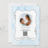 *~* Foto + RSVP + QR Diamond Damask Wedding Invit Kaart (Achterkant)
