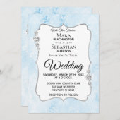 *~* Foto + RSVP + QR Diamond Damask Wedding Invit Kaart (Voorkant / Achterkant)