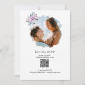 *~* Foto - RSVP - QR FLORAL BOUQUET Weddenschap Kaart (Achterkant)