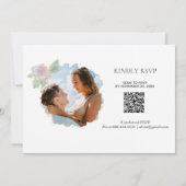 *~* Foto RSVP - QR ROSE BOUQUET Wedding AR12 Kaart (Achterkant)