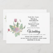 *~* Foto RSVP - QR ROSE BOUQUET Wedding AR12 Kaart (Voorkant / Achterkant)