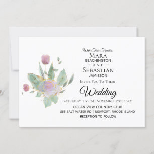 *~* Foto RSVP - QR ROSE BOUQUET Wedding AR12 Kaart