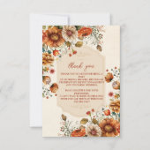 Foto Rust Terracotta Flowers Vrijgezellenfeest Bedankkaart (Voorkant)