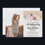 Foto Rustic 21st 30th or 40th Birthday Party Wood Kaart<br><div class="desc">Robuust  ontwerp van hout. Ideaal voor elke verjaardag. Voeg gewoon uw foto toe en wijzig de tekst om uw partij aan te passen. Afdruk achteraan inbegrepen.</div>