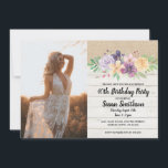 Foto Rustic 21st 30th or 40th Birthday Party Wood Kaart<br><div class="desc">Robuust  ontwerp van hout. Ideaal voor elke verjaardag. Voeg gewoon uw foto toe en wijzig de tekst om uw partij aan te passen. Afdruk achteraan inbegrepen.</div>