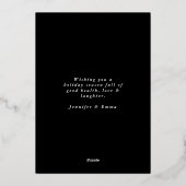 Foto Rustic Black and Gold Pinecones Folie Feestdagenkaart (Achterkant)