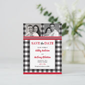 Foto Rustic Buffalo Pset Wedding Save Date Briefkaart (Staand voorkant)