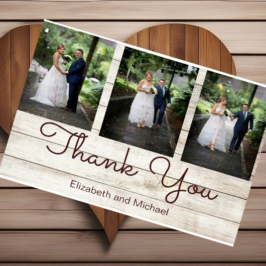 Foto Rustic Chic Modern Wedding Bedankt Briefkaart
