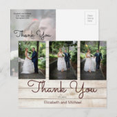 Foto Rustic Chic Modern Wedding Bedankt Briefkaart (Voorkant / Achterkant)