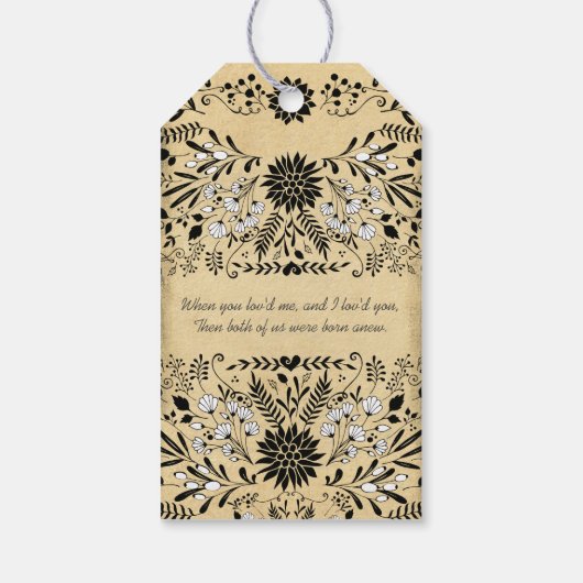 Foto Rustic Floral Wedding Bedankt Cadeaulabel (Achterkant)