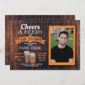 Foto Rustic Mannen Invite Kaart (Voorkant / Achterkant)