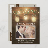 Foto Rustic Mason Jar Dank u kaarten Briefkaarten (Voorkant / Achterkant)