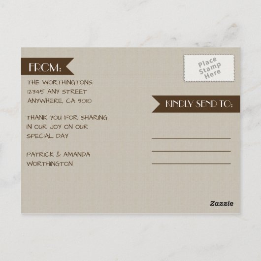 Foto Rustic Mason Jar Dank u kaarten Briefkaarten (Achterkant)