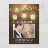 Foto Rustic Mason Jar Dank u kaarten Briefkaarten (Voorkant)