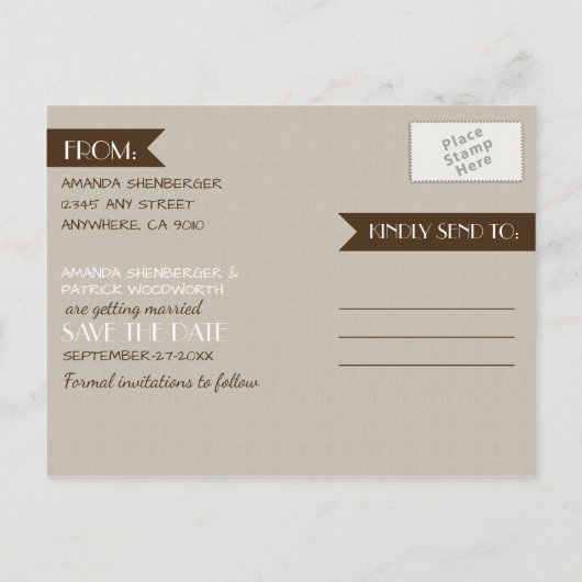 Foto Rustic Mason Jar Save the Date Briefkaarten (Achterkant)