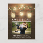 Foto Rustic Mason Jar Save the Date Briefkaarten (Voorkant)