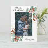 Foto Rustic Modern Merry Christmas Kaart (Staand voorkant)