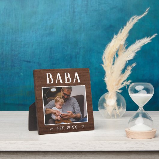 Foto Rustic Personalized Baba Grandpa Fotoplaat (Insitu)