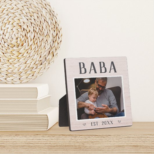 Foto Rustic Personalized Baba Grandpa Fotoplaat