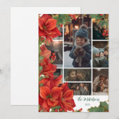 Foto Rustic Rode Amaryllis Kerstmis Feestdagenkaart (Voorkant / Achterkant)