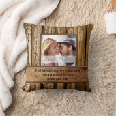 Foto Rustic Second Jubileum Gift voor hem, haar Kussen (Deken)