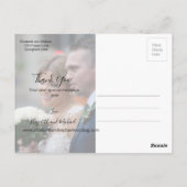 Foto Rustic Sunflower Elegant Wedding Dank je Briefkaart (Achterkant)